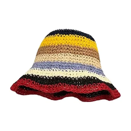 BOOLFEN Straw Woven Bucket Hats Women's-4
