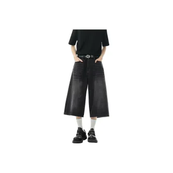 MGXEK Denim Shorts Unisex Black