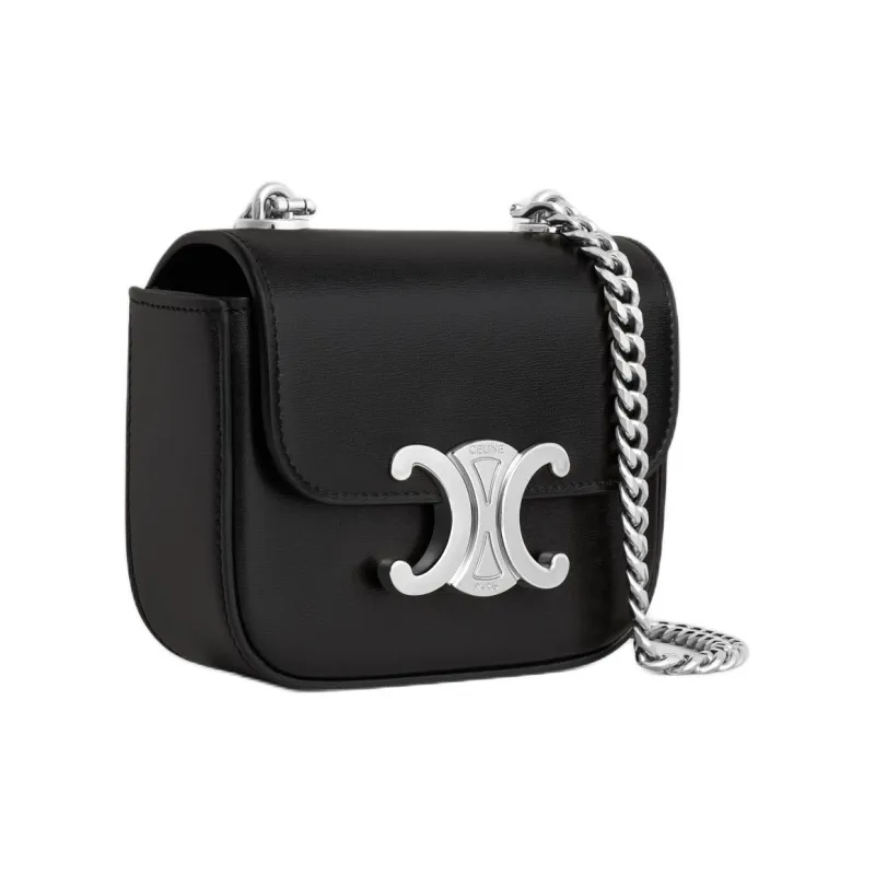 CELINE Calfskin Shoulder Bag Mini Women's Black-1
