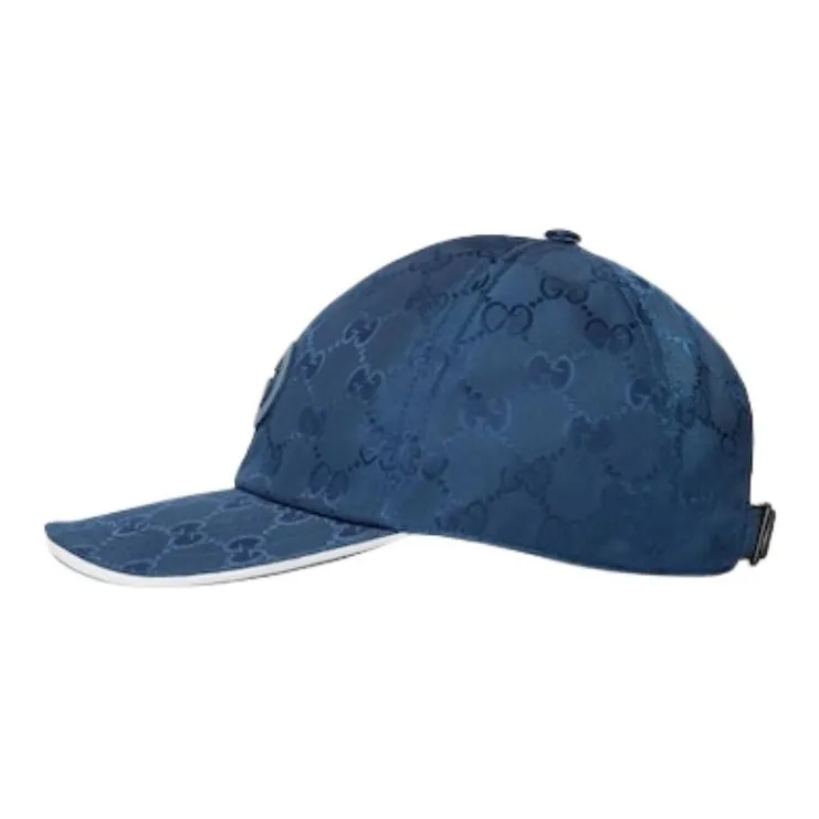 GUCCI Nylon Baseball Caps Unisex Blue-1