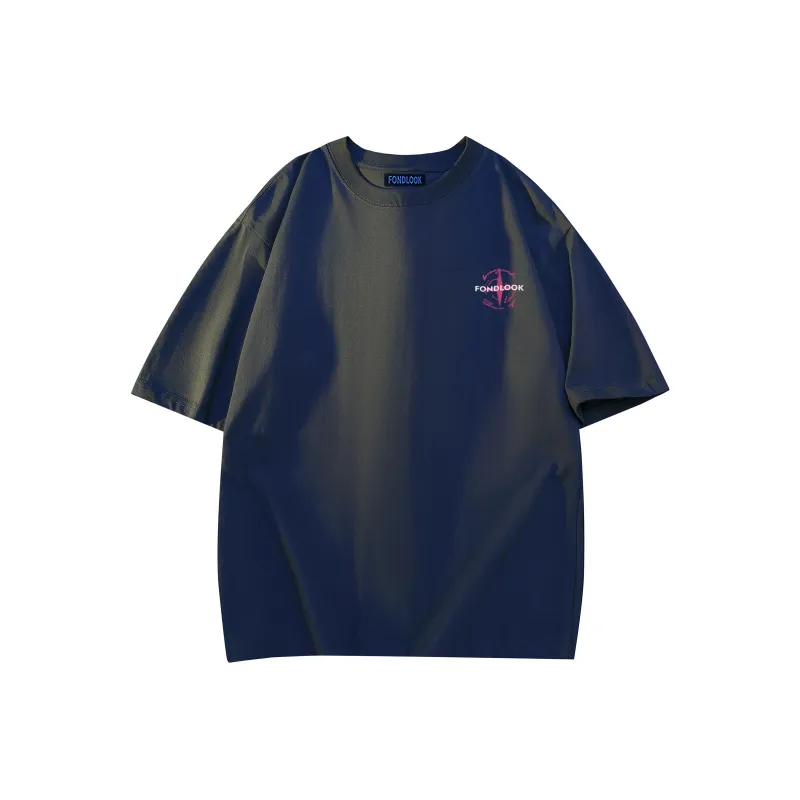 FONDLOOK T Shirts Unisex Navy Blue-1