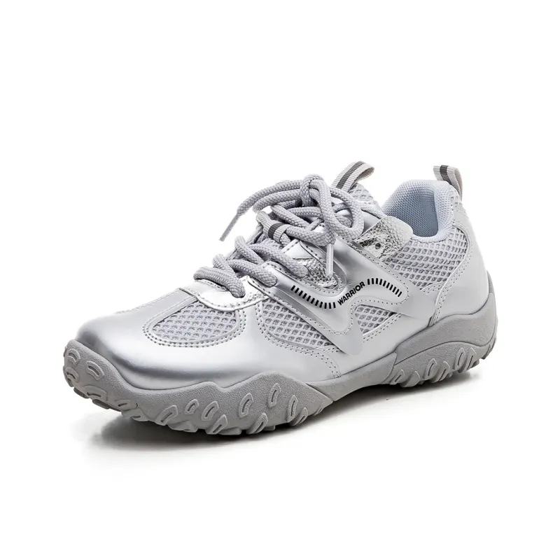Warrior Coverage Slip Resistant Mid Top Casual Shoes Women's Silver Gray-1