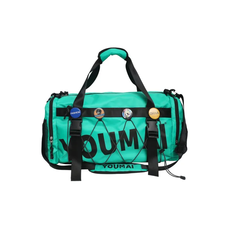 MTribe Nylon Double Shoulder Travel Bag Unisex Black/Yellow/Pink/Army Green/Turquoise/Khaki-28