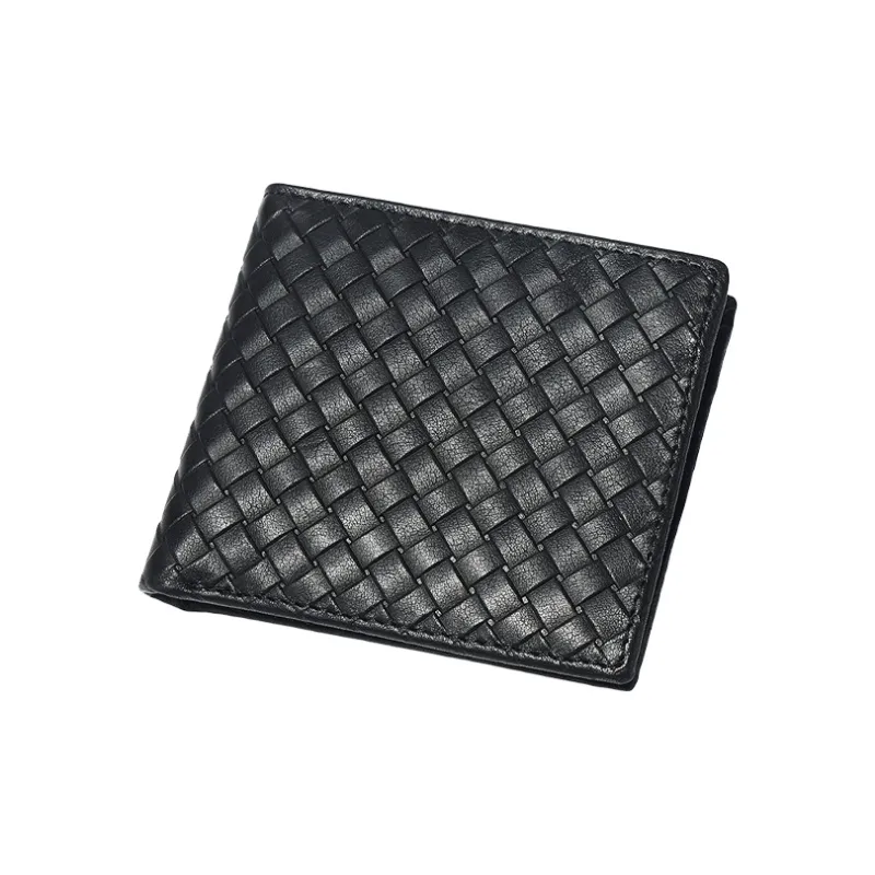 Yalu Cow Leather Wallet Men's Black/Coffee-0