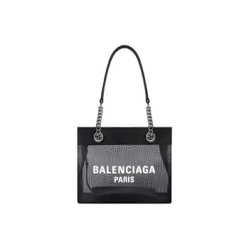 Balenciaga Mesh Fabrics Tote Bag, Shopping Bag, Shoulder Bag, Handbag Trumpets Women's Black