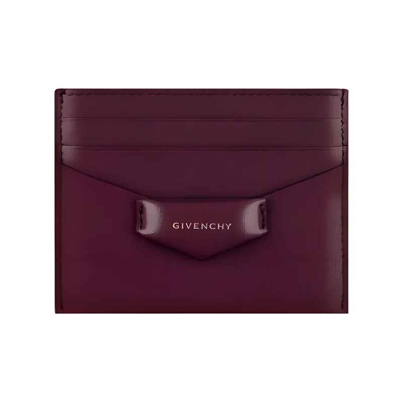 GIVENCHY Antigona Cow Leather Card Holder Women's Burgundy-1