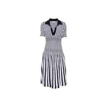 Antonino Valenti Striped Seersucker Midi Dress