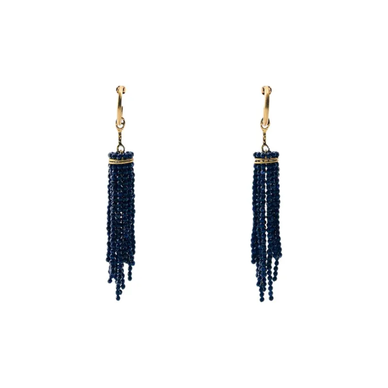ZARA Metal Earrings Women's Blue-0