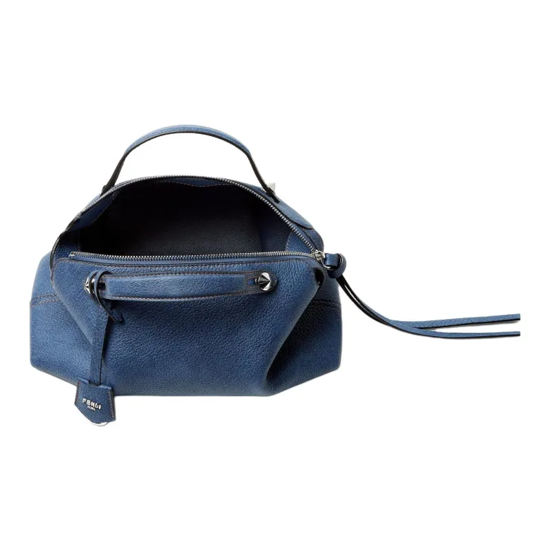 FENDI By The Way Series Calfskin Handbag Medium Size Women's Blue-4