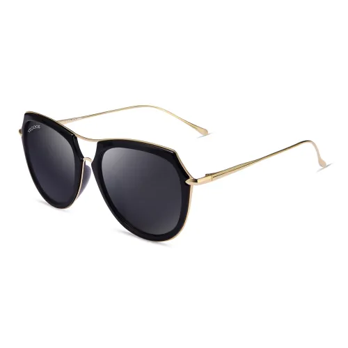 VEGOOS TR/Memory Plastic Metal Irregular Shape Sunglasses Women's
