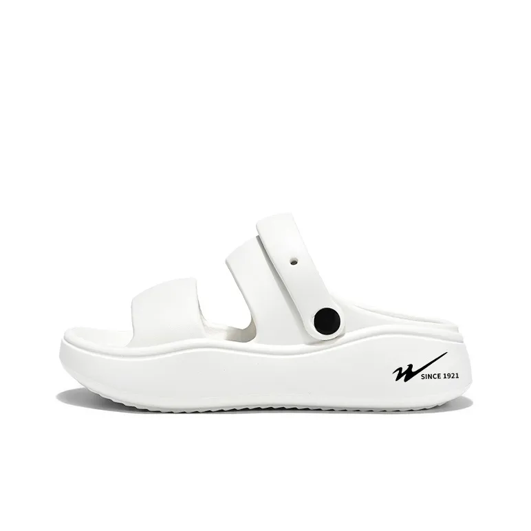 Binary EVA Slip Resistant Abrasion Resistant Slide Slippers Women's White-0