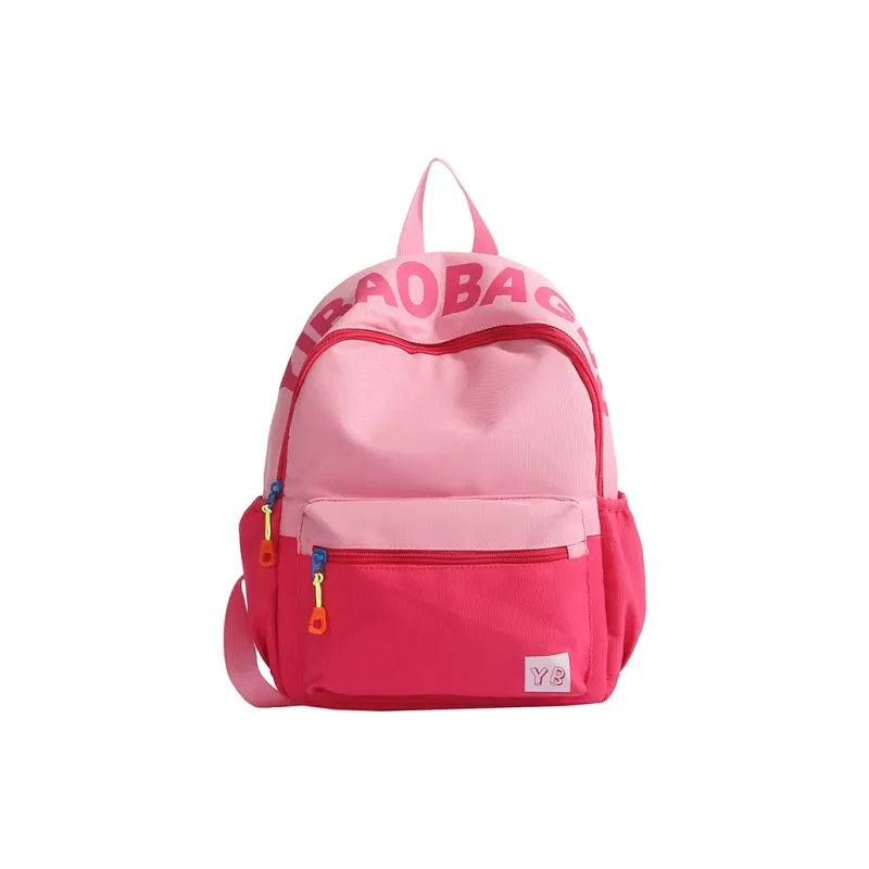 BUBM Nylon Fabric Backpack Unisex Red/Yellow/Teal/Purple Pink/Pink Green/Dark Pink-29