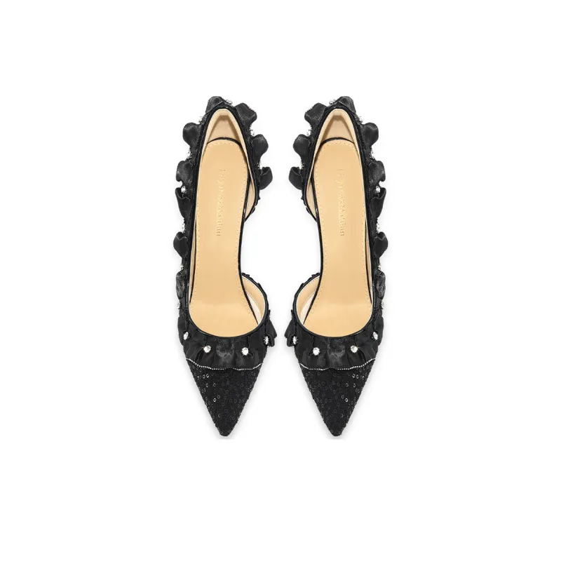 Lily Wei Dark Star Slim Heel High Heels Women's Black-2