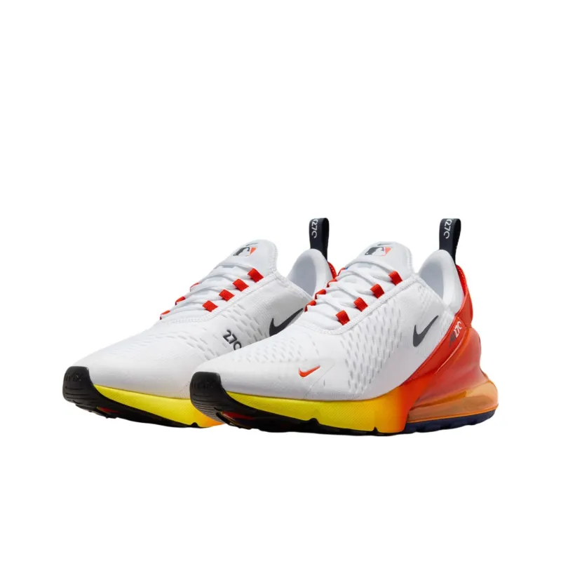 Nike Air Max 270 Anti Slip Wear Resistant Low Top Running Shoes Unisex White Red-2