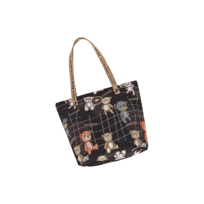 DANNYBEARJEANS Fabric Tote Bag, Shoulder Bag Regular Unisex Schiller Bear Black-1