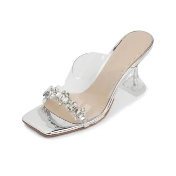 JIUXINGDAO Antibacterial Slide Slippers Women's Silver