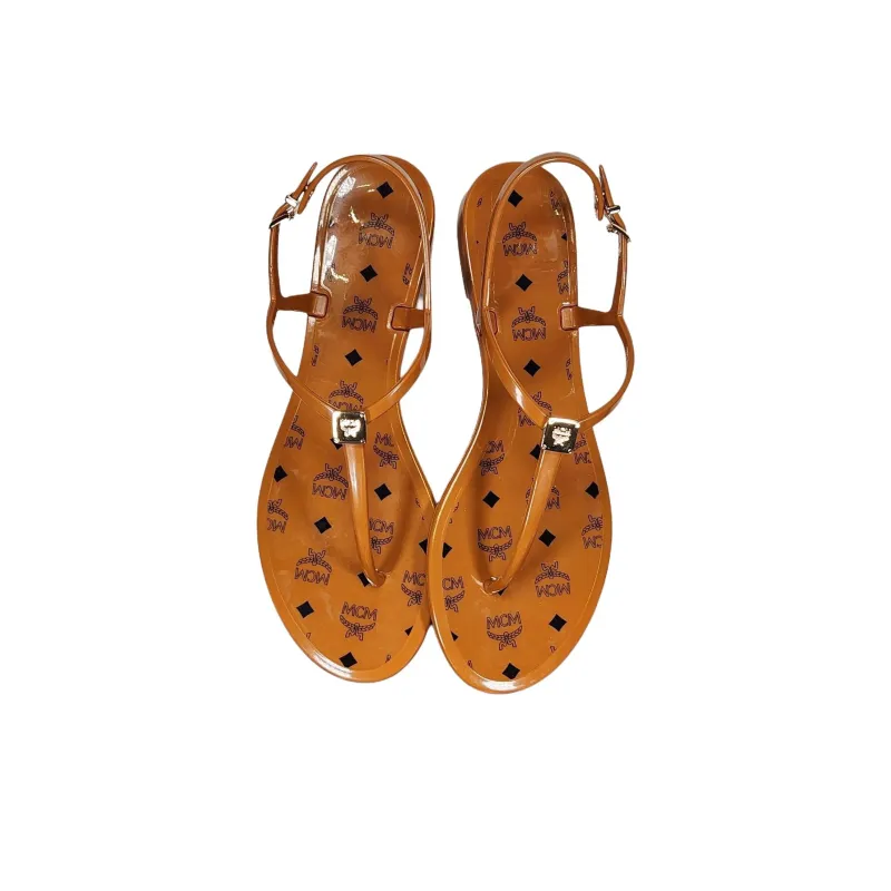 MCM One Strap Sandals Women's Brown-2