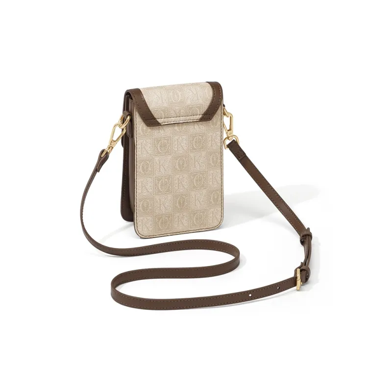 CinvaiKrose PVC Cell Phone Pouch Trumpets Women's Khaki & Brown-2