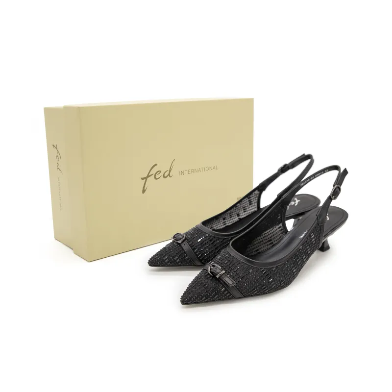 FED Slim Heel High Heels 4.5cm Women's Black-1