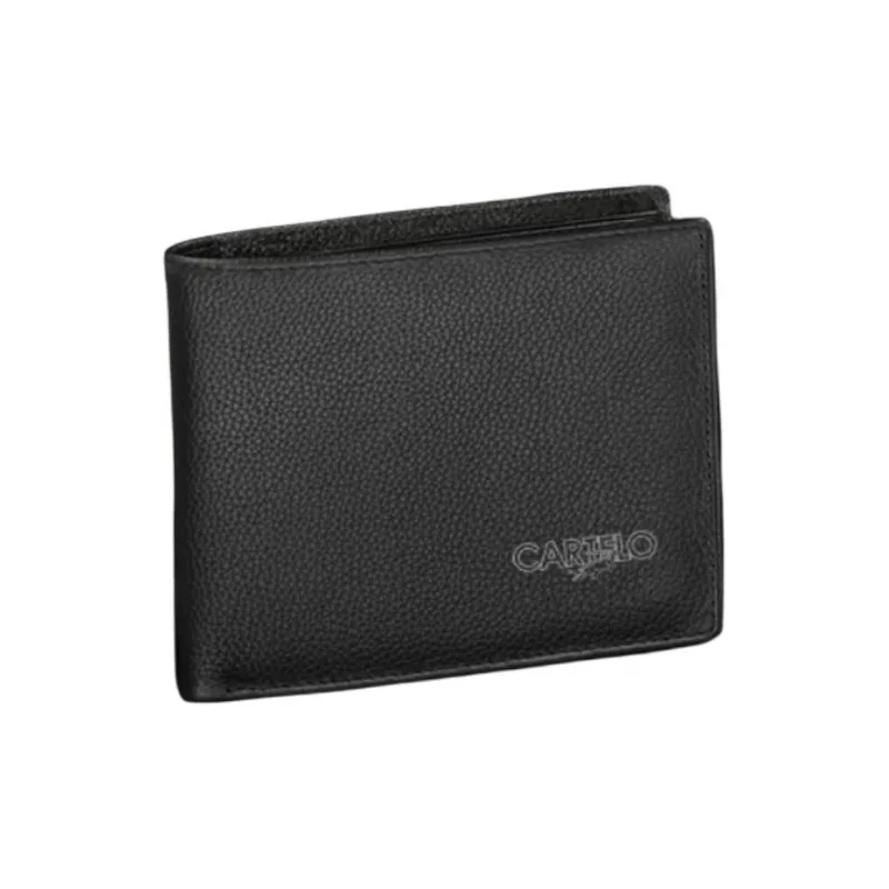 CARTELO Top Grain Cow Leather Wallet Regular Men's Black-1