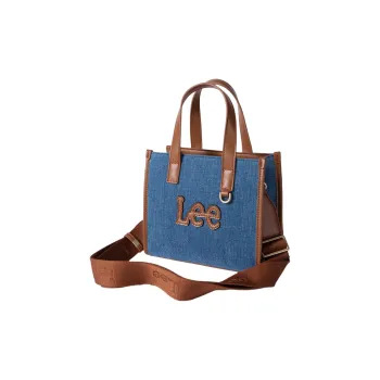 Lee Fabric Artificial Leather Tote Crossbody Bag Shoulder Bag Handbag Women's Denim Blue