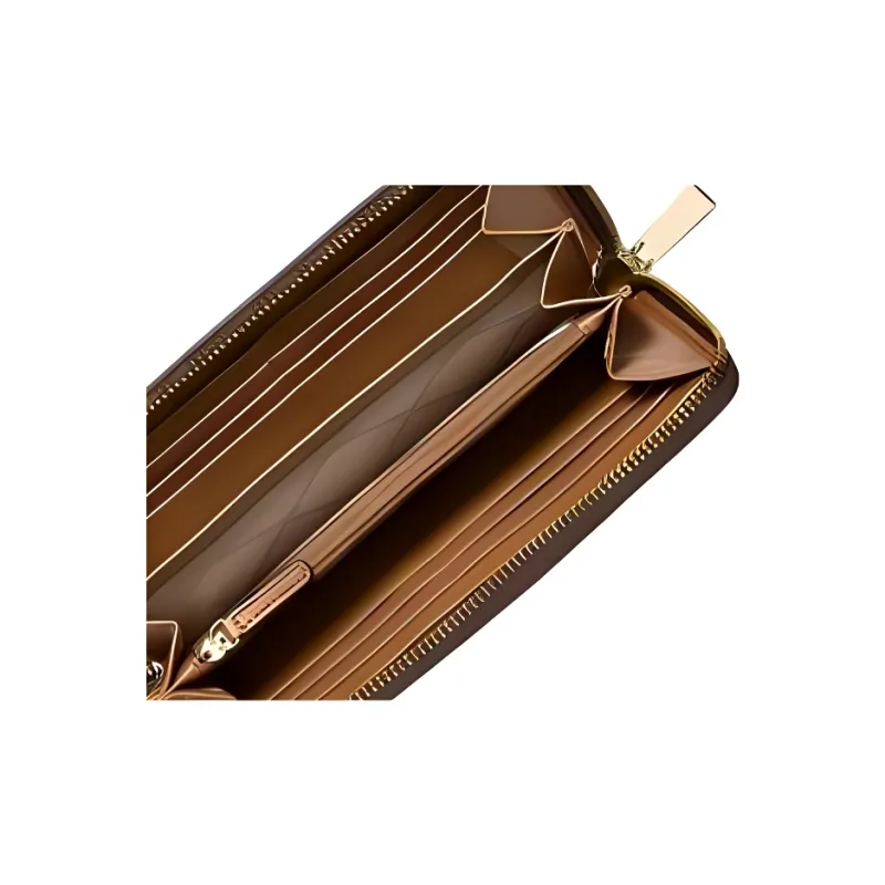 MICHAEL KORS Mercer Leather Card Holder Wallet Women's Brown-4