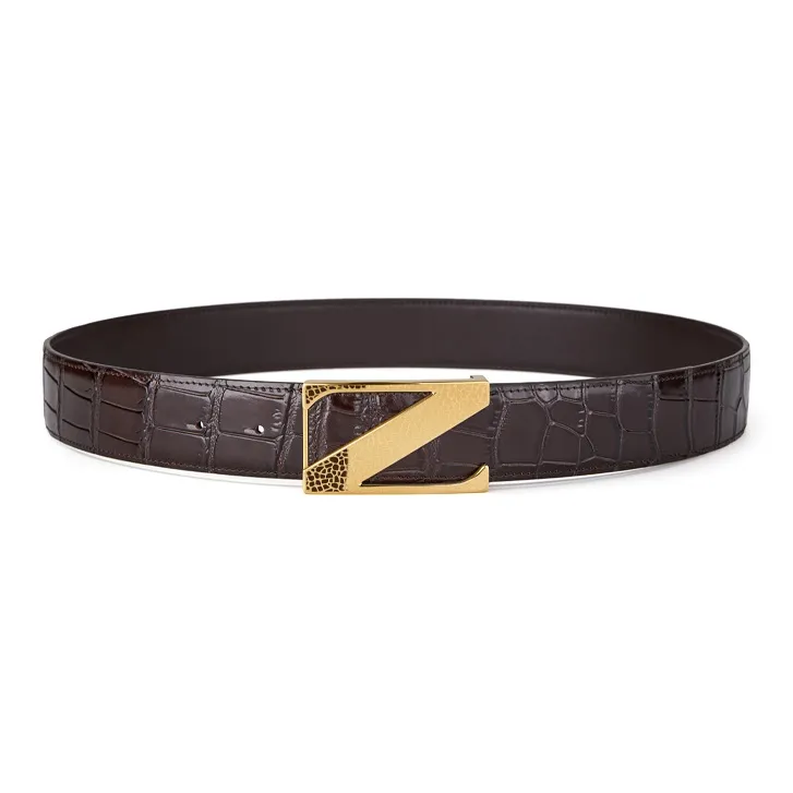 Jeccieziio Top Grain Cow Leather Belts Men's Width  3.8cm-6