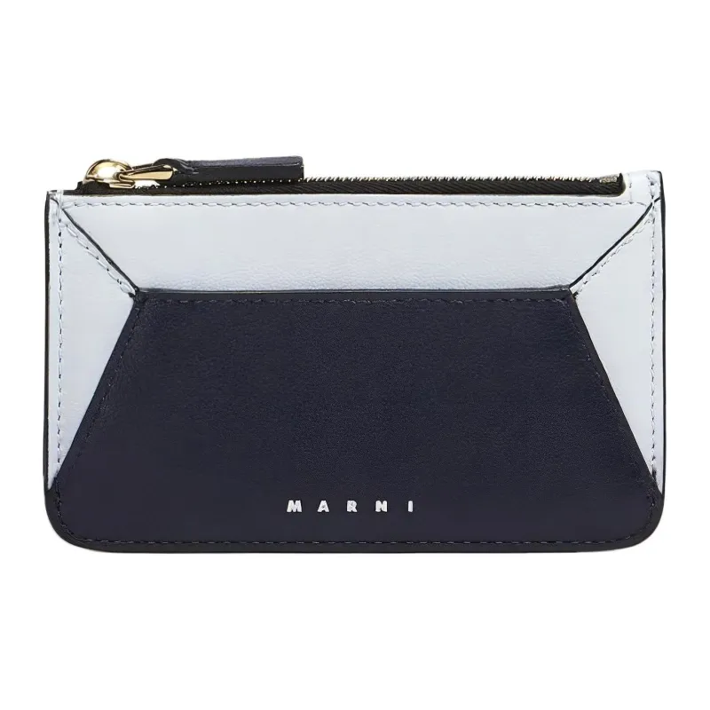 MARNI Logo print Leather Card Holder-0