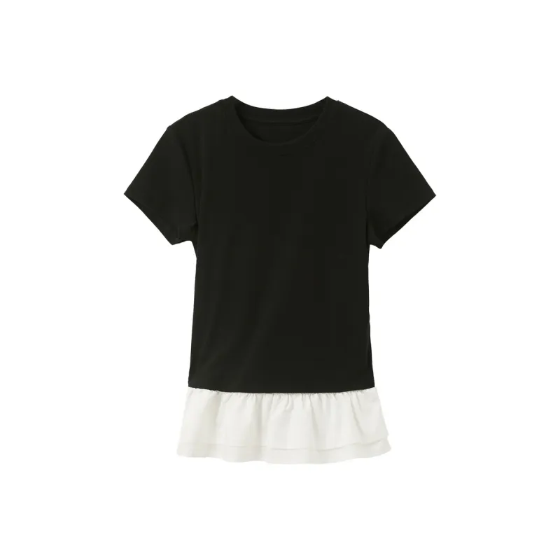 3COLOUR T Shirts Women's Black/White-0