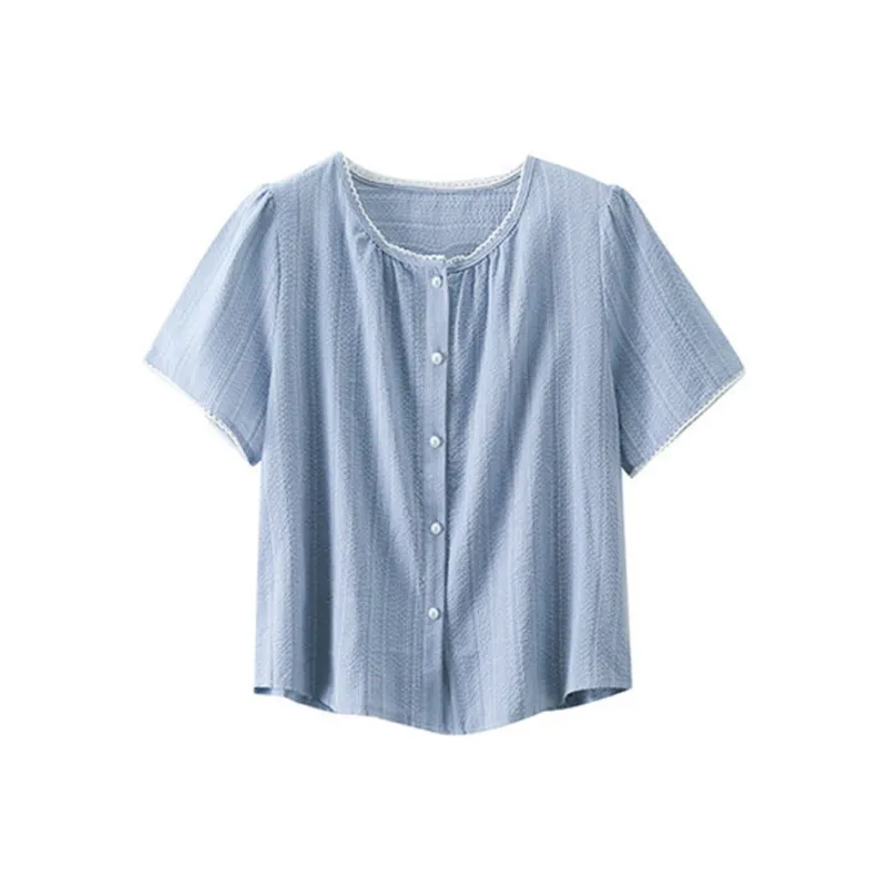 Ning Cai Yuer Shirts Women's Blue-0