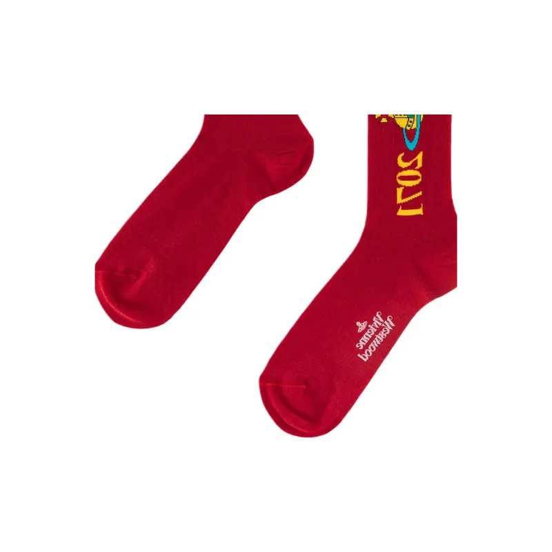 Vivienne Westwood Mid-Calf Socks Men's 1 Pack Red-3