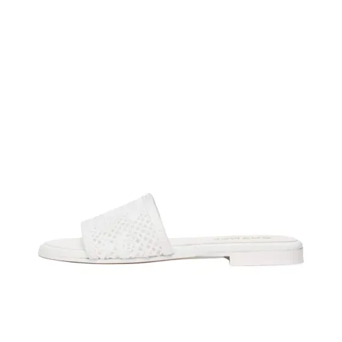 chanel Launch 25P Spring Summer Slide Slippers Women's White
