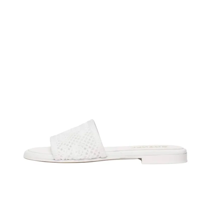 CHANEL 25P Spring Summer Slide Slippers Women's White-0