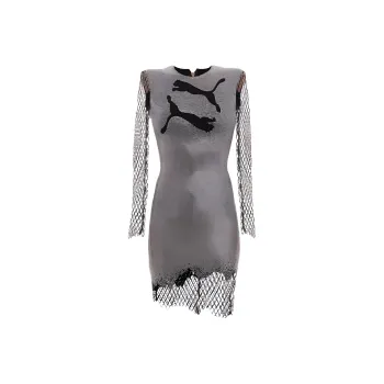 BALMAIN Long Sleeved Dresses Women's Gray