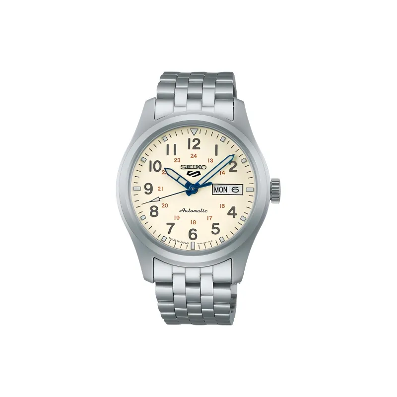 SEIKO 5 Sports Collection Automatic Mechanical Movement Stainless Steel Strap Watch 39.4mm Men's Watches White Dial-0