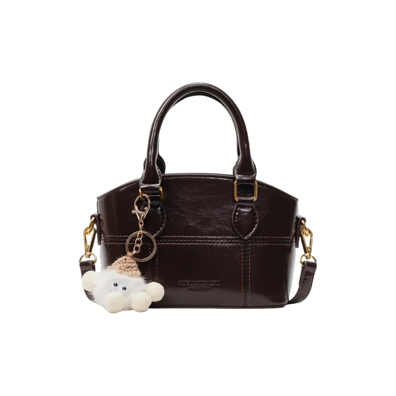 Meow In The Grass PU Handbag Women's Black/Coffee/Ecru-5