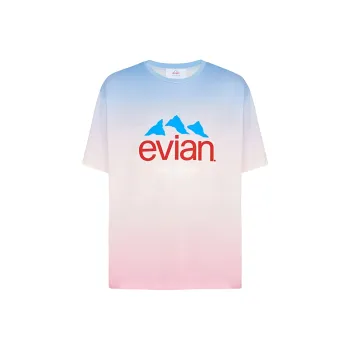 BALMAIN X Evian Gradient T Shirt 'Blue/Pale Pink/Pink/Multicolor'