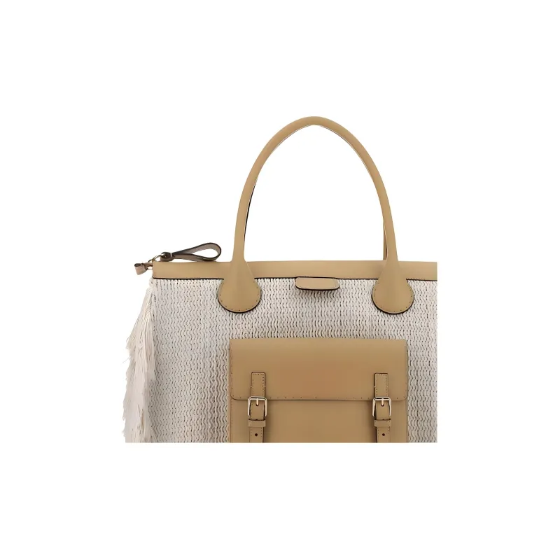 Chloe Cotton One Shoulder Handbag Extra Large Women's Yellow-4