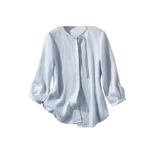 IHIMI Shirt Women's Soft Matte Blue
