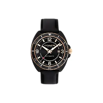 COACH Wrist Watch Automatic Mechanical Movement Leather Strap 44mm Black Dial Men's Watches