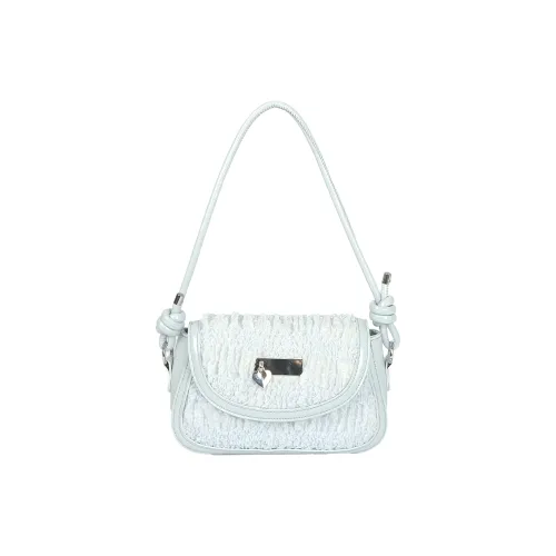 Homeboisportclub Composite Leather Shoulder Bag Women's Light Blue