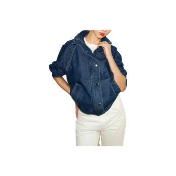 REFORMATION Mette Lived in Denim Bomber Jacket Jackets & Coats Women's