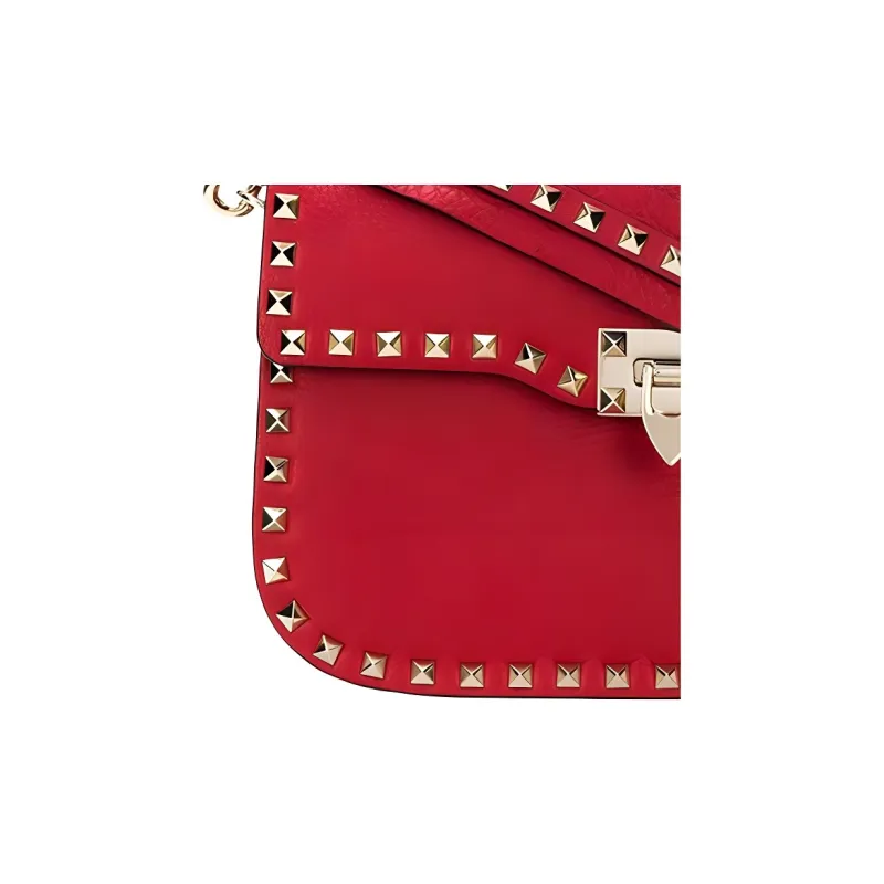 Valentino Cow Leather Crossbody Bag Shoulder Bag Women's Red-2