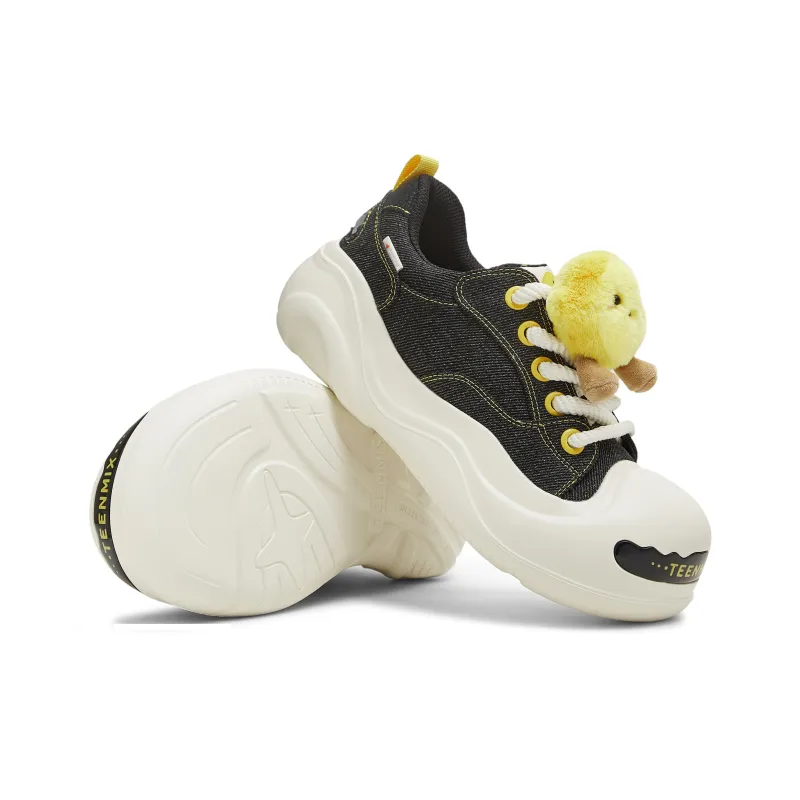 Teenmix Skateboard Shoes Women's Low Top Denim Yellow-4