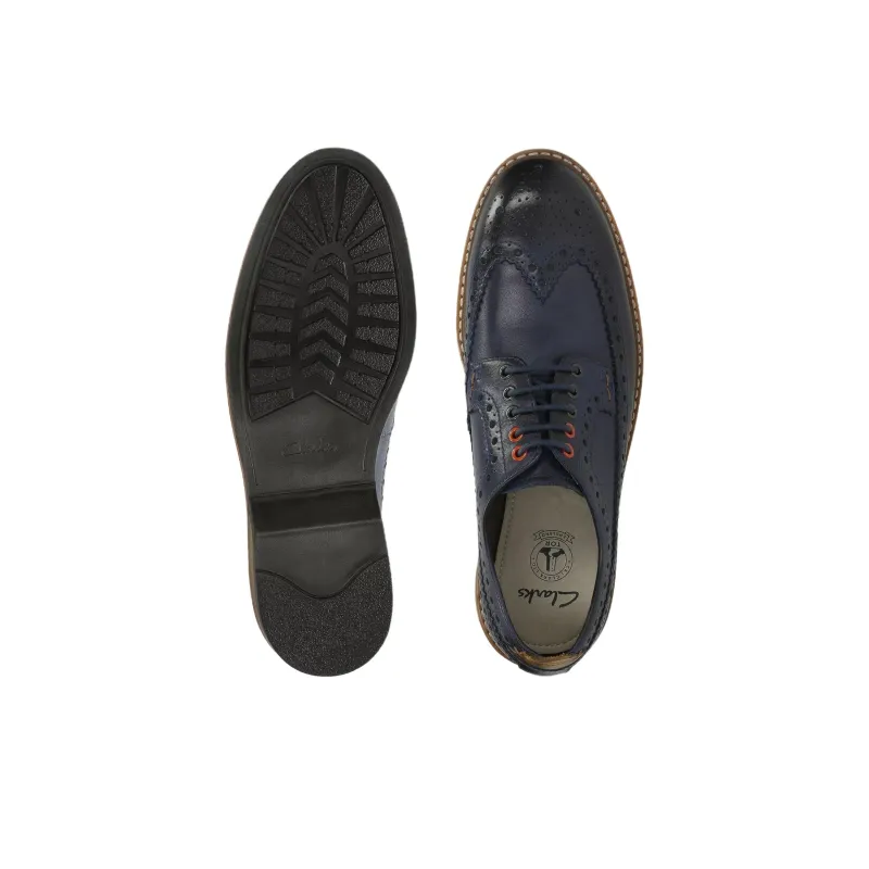 Clarks Pitney Limit Dress Shoes Men's Blue-5