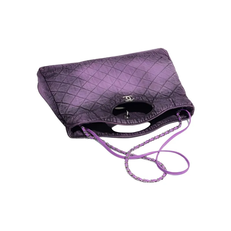 CHANEL Denim Tote Bag, Shopping Bag Tubas Women's Purple-2