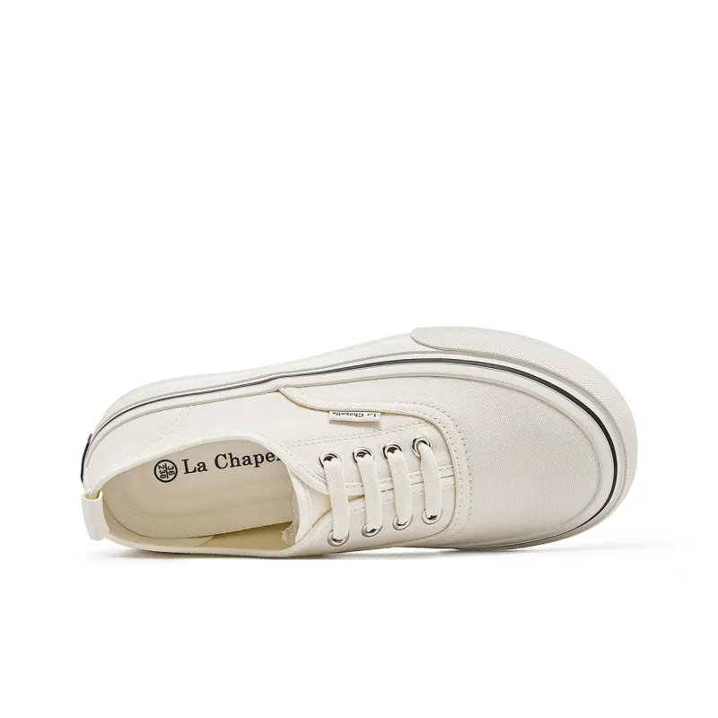La Chapelle Low Top Canvas Shoes Women's Beige-5