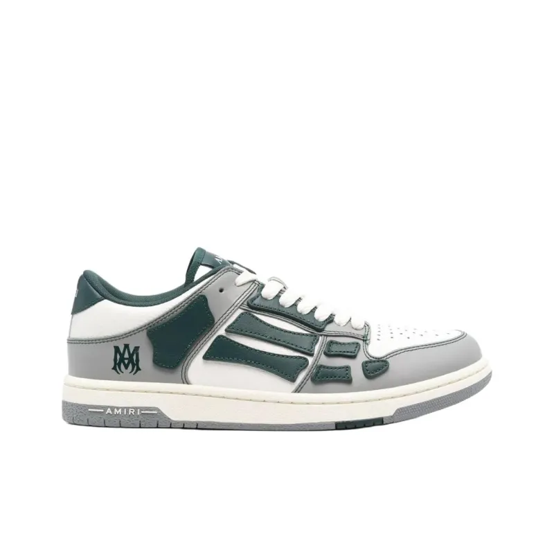 AMIRI Varsity Skel Low Top Skateboard Shoes Men's Gray Green-1