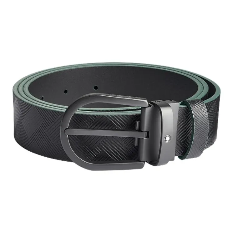 MONTBLANC Leather Belts Unisex Green 3.5CM-0
