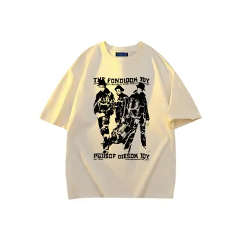 FONDLOOK T Shirts Unisex Light Beige Apricot